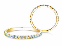 Anillo de compromiso Wave en 9K oro amarillo con diamantes 0,33ct G/SI