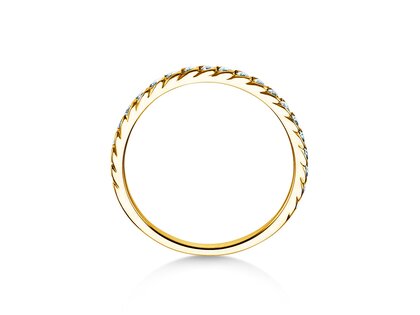 Anillo de compromiso Wave en 14K oro amarillo con diamantes 0,33ct G/SI