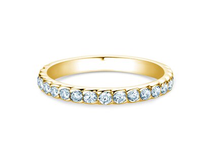 Anillo de compromiso Wave en 14K oro amarillo con diamantes 0,57ct G/SI