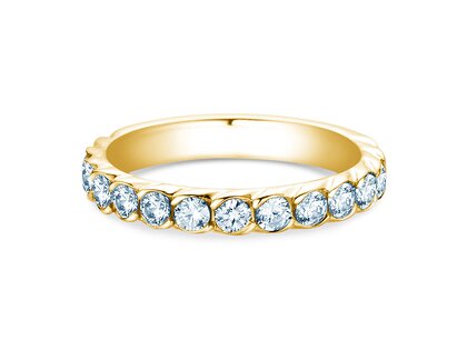 Anillo de compromiso Wave en 14K oro amarillo con diamantes 1,30ct G/SI