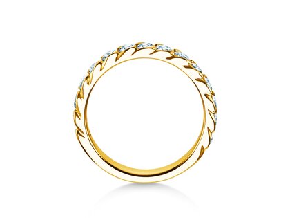 Anillo de compromiso Wave en 14K oro amarillo con diamantes 1,30ct G/SI