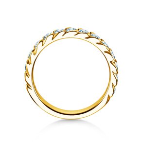 Anillo de compromiso Wave en 14K oro amarillo con diamantes 1,30ct G/SI