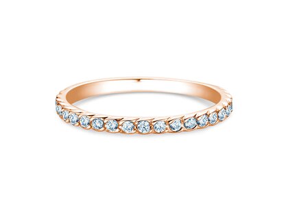 Anillo de compromiso Wave en 9K oro rosa con diamantes 0,33ct G/SI