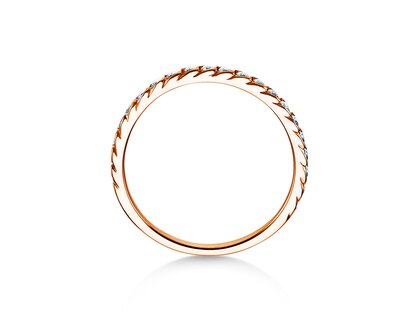Anillo de compromiso Wave en 9K oro rosa con diamantes 0,33ct G/SI