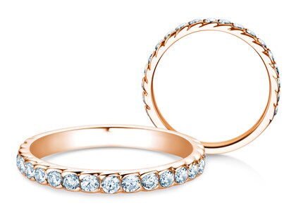 Anillo de compromiso Wave en 14K oro rosa con diamantes 0,57ct G/SI