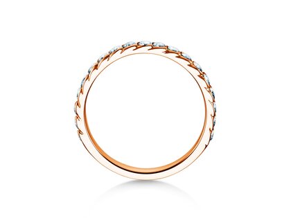 Anillo de compromiso Wave en 14K oro rosa con diamantes 0,57ct G/SI