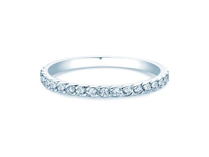 Anillo de compromiso Wave en 14K oro blanco con diamantes 0,33ct G/SI