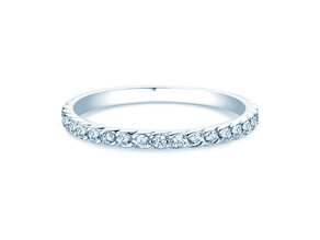 Anillo de compromiso Wave en 14K oro blanco con diamantes 0,33ct G/SI