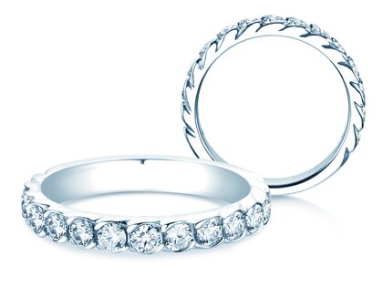 Anillo de compromiso Wave en 14K oro blanco con diamantes 1,30ct G/SI