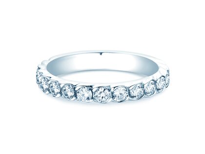 Anillo de compromiso Wave en 14K oro blanco con diamantes 1,30ct G/SI
