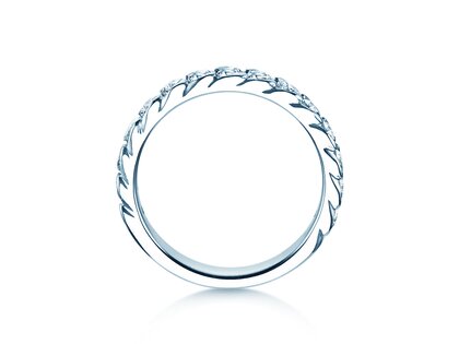 Anillo de compromiso Wave en 14K oro blanco con diamantes 1,30ct G/SI