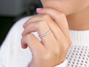 Anillo de compromiso Wave en 14K oro blanco con diamantes 0,33ct G/SI