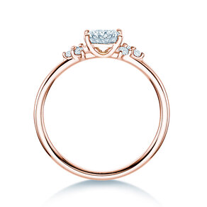 Anillo de compromiso Blossom Cushion en 9K oro rosa con diamantes naturales 0,29ct G/SI