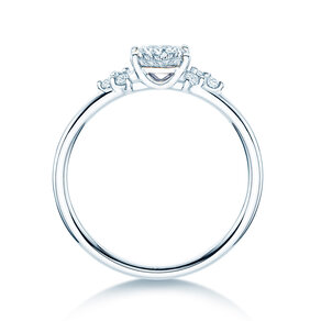 Anillo de compromiso Blossom Cushion en 9K oro blanco con diamantes naturales 0,29ct G/SI