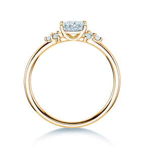 Anillo de compromiso Blossom Cushion en 9K oro amarillo con diamantes naturales 0,29ct G/SI