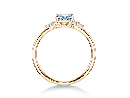 Anillo de compromiso Blossom Emerald en 14K oro amarillo con diamantes naturales 0,22ct G/VS