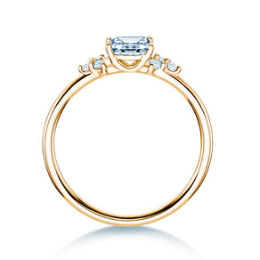 Anillo de compromiso Blossom Emerald en 14K oro amarillo con diamantes naturales 0,22ct G/VS