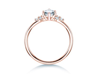 Anillo de compromiso Blossom Marquise en 9K oro rosa con diamantes naturales 0,29ct G/SI