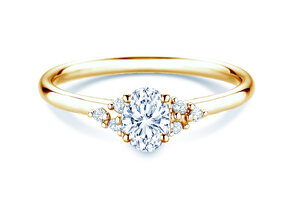 Anillo de compromiso Blossom Oval en oro amarillo