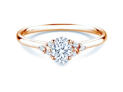 Anillo de compromiso Blossom Oval en oro rosa