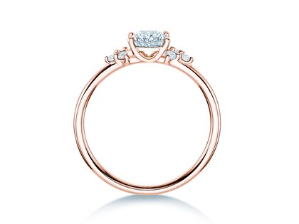 Anillo de compromiso Blossom Oval en 9K oro rosa con diamantes naturales 0,29ct G/SI