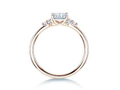 Anillo de compromiso Blossom Oval en oro rosa
