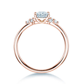 Anillo de compromiso Blossom Oval en 9K oro rosa con diamantes naturales 0,29ct G/SI