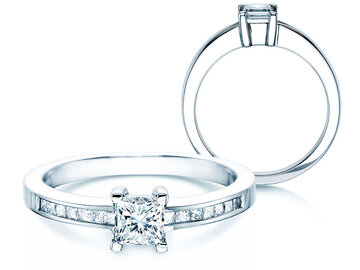 Anillo de compromiso Chloe en 18K oro blanco con diamantes 0,84ct G/SI