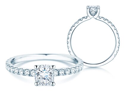 Anillo de compromiso Classic 4 Cushion Pavé