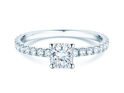 Anillo de compromiso Classic 4 Cushion Pavé