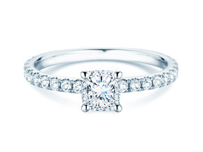 Anillo de compromiso Classic 4 Cushion Pavé