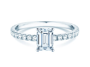Anillo de compromiso Classic 4 Emerald Pavé