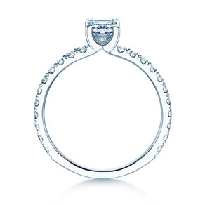 Anillo de compromiso Classic 4 Emerald Pavé