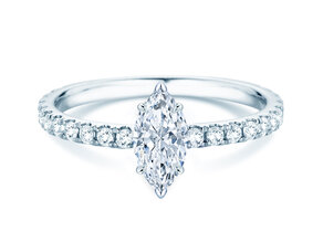 Anillo de compromiso Classic 4 Marquise Pavé