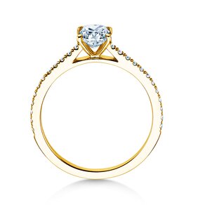 Anillo de compromiso Cushion Pavé en 9K oro amarillo con diamantes 1,22ct G/SI