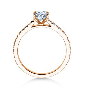Anillo de compromiso Cushion Pavé en 9K oro rosa con diamantes 0,77ct G/SI