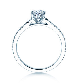 Anillo de compromiso Cushion Pavé en 14K oro blanco con diamantes 1,22ct G/SI