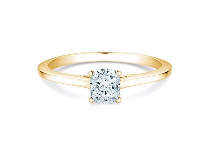 Anillo de compromiso Cushion en 9K oro amarillo con diamante 0,50ct G/SI