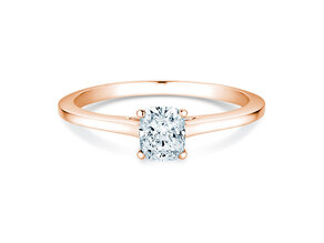 Anillo de compromiso Cushion en 14K oro rosa con diamante 0,50ct G/SI