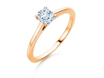 Anillo de compromiso Cushion en 14K oro rosa con diamante 0,50ct G/SI