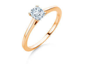 Anillo de compromiso Cushion en 14K oro rosa con diamante 0,50ct G/SI