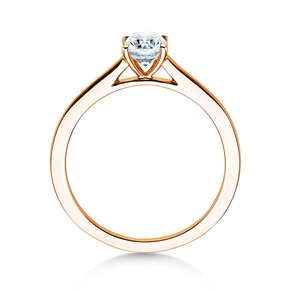Anillo de compromiso Cushion en 14K oro rosa con diamante 0,50ct G/SI