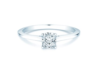 Anillo de compromiso Cushion en 14K oro blanco con diamante 0,30ct G/SI