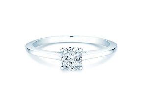 Anillo de compromiso Cushion en 14K oro blanco con diamante 0,30ct G/SI