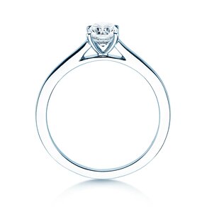 Anillo de compromiso Cushion en 14K oro blanco con diamante 0,30ct G/SI