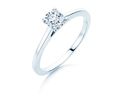 Anillo de compromiso Cushion en 14K oro blanco con diamante 0,30ct G/SI