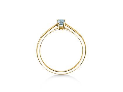 Anillo de compromiso Emerald Cross en 14K oro amarillo con diamante 0,25ct G/VS
