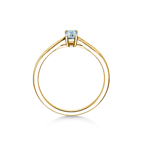 Anillo de compromiso Emerald Cross en 14K oro amarillo con diamante 0,25ct G/VS
