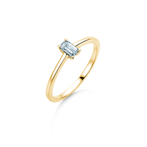 Anillo de compromiso Emerald Cross en 14K oro amarillo con diamante 0,25ct G/VS