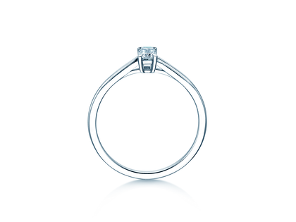 Anillo de compromiso Emerald Cross en 14K oro blanco con diamante 0,20ct G/VS